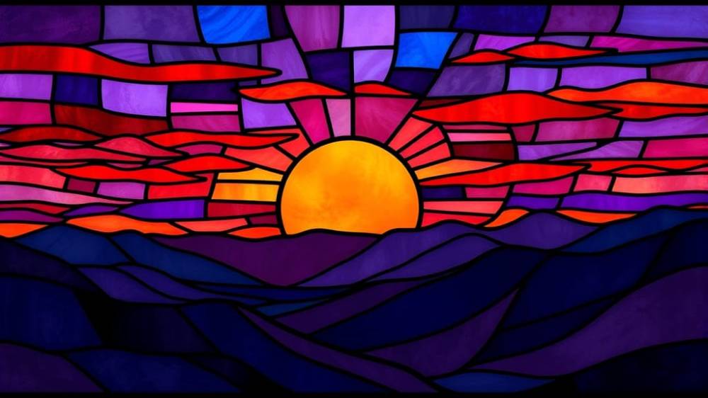 Stained glass sunrise